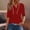 Red, variant on Vivianyn HD Women's Half Button Hooded Tops, Eyelet Embroidery Elbow Sleeve Casual Blouses,White,Size S-XXL