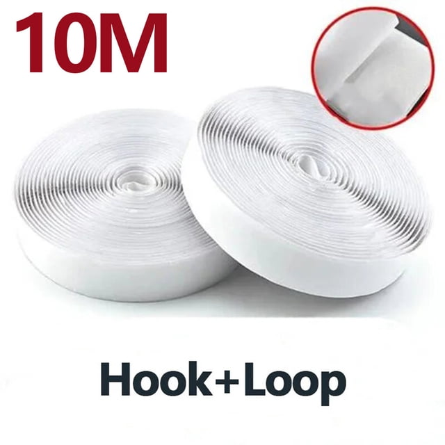 25M Magic Sticker Scraping Tape Self-adhesive Hook and Loop Super Strong Double-sided Adhesive Sticker Strong Hook and Loop 50mm White 10M 20mm Wide