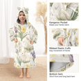 thumbnail image 3 of FORMRS Wearable Blanket Hoodie with Sleeves for Kids Cozy Flannel Sweatshirt, Floral Rabbit, 3 of 7