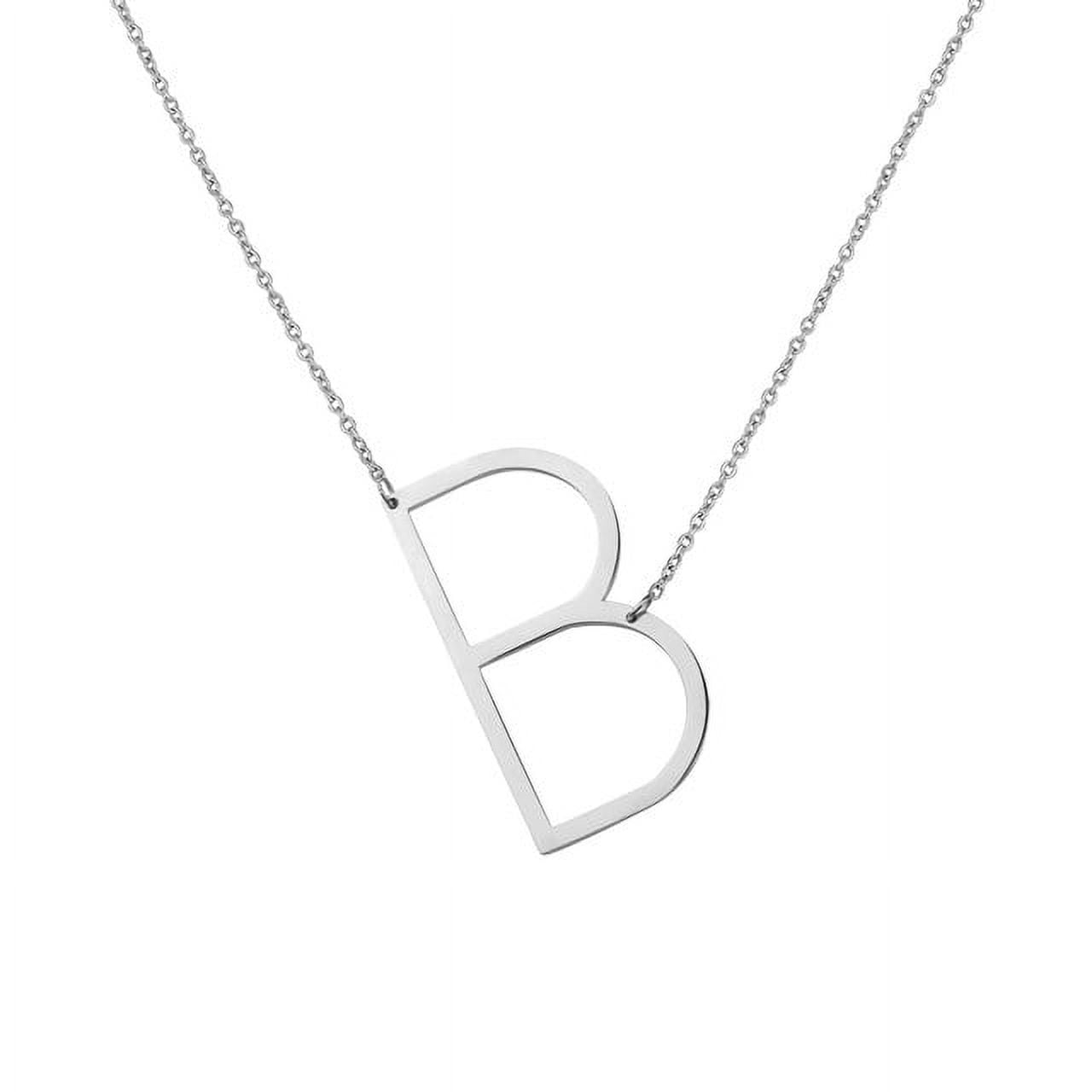 Personalized Initial Letter Necklace with Custom Engraving - Custom Initial Necklace - Oversized Letter Necklace - Sideways Initial Necklace for Women - Gift for Her - Jewelry Gift Set