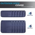 thumbnail image 4 of SUNCROWN  12 Piece Outdoor Patio Cushion Covers Replacement, Outdoor Cushion Slipcovers(6 Seat Covers and 6 Back Covers) with Zipper for Outdoor Furniture, Patio Sofa Couch(Dark Blue), 4 of 7