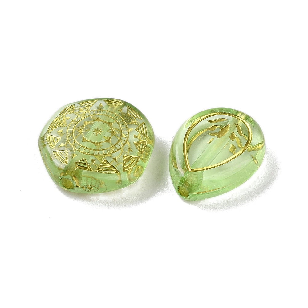 Transparent Acrylic Beads Metal Enlaced Mixed Shapes Light Green 7.5~22.5x7.5~21x5.5~13mm Hole: 1.2~5.5mm 485pcs/500g diy