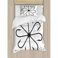 thumbnail image 3 of Fishing Duvet Cover Set King Size, Flower Shaped Artisan Steel Multi Hook Gaff in Row New Needle Device Figure Print, Decorative 3 Piece Bedding Set with 2 Pillow Shams, Black White, by Ambesonne, 3 of 3