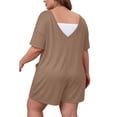 thumbnail image 6 of Gleelist Plus Size Rompers For Women Casual Fit Shot Tee Summer Romper Short Jumpsuits For Women Stretchy Overalls with Pockets XL-5XL, 6 of 6