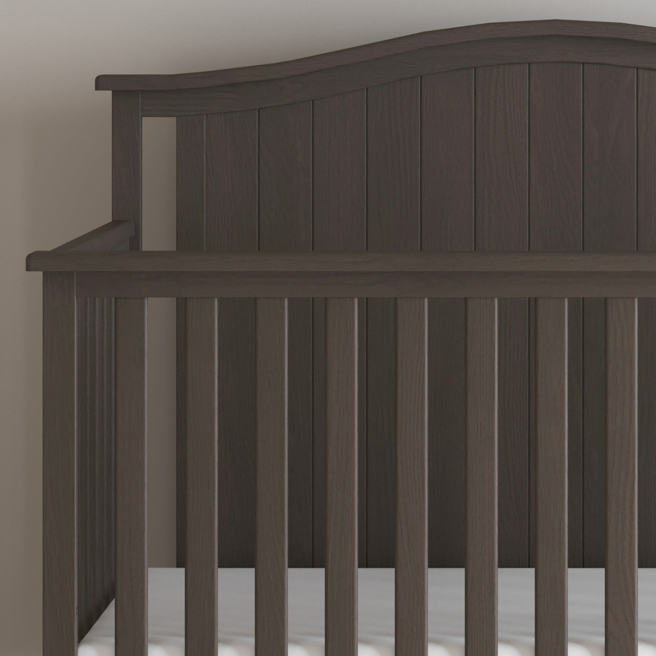 Child Craft Hampton Arch Top Crib and Changing Table Nursery Set, 4-in-1 Convertible, Dapper Gray, 2-Piece