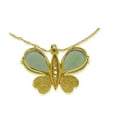 thumbnail image 3 of Galaxy Gold 14K Solid Yellow Gold 16" Butterfly Necklace with 6.6 CT Natural Diamonds and Green Amethysts, 14"-24" Sizes, Symbol of Renewal, 3 of 7
