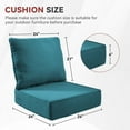 thumbnail image 2 of Gymojoy 24 in. x 24 in. x 6 in.Deep Seat Cushion Set, Olefin 2-Piece Deep Seating Outdoor Replacement Lounge Chair loveseat Sofa Cushion in Peacock Blue, 2 of 6