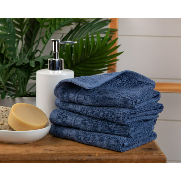 2pk Cotton Solid Ribbed Terry Kitchen Towels Blue - Threshold™
