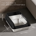 thumbnail image 5 of Stainless Steel Litter Box, Semi Enclosed High Side Cat Litter Box, Top Entry Litter Boxs for Senior Cats, Leak-Proof, Non-Sticky, Ideal for Indoor Cats Kitten, Black/XL, 5 of 7