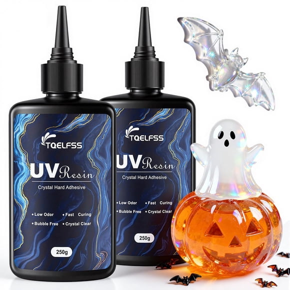 Kit de resina UV TQELFSS 500 g cristalina de curado duro