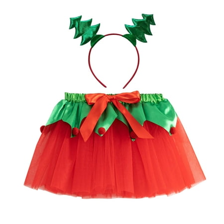 

Quealent Girls Skirt Female Big Kid Ballerina Skirt Women Toddler Skirt Girls Christmas Mesh Half Skirt TUTU Show Party Play (Watermelon Red 2-3 Years)