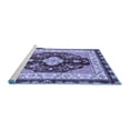 thumbnail image 2 of Ahgly Company Machine Washable Indoor Round Abstract Blue Modern Area Rugs, 7' Round, 2 of 4