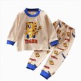 thumbnail image 4 of NOLDARES Toddler Boys Jammies 2 Piece Pajama Set Long Sleeve Crewneck Top with Elastic Waist Pants Cotton Sleepwear 6-12 Months 12-24 Months 2t 3t 4t 5t 6t 7t 8t 9t Children,Khaki,6-12 M, 4 of 4