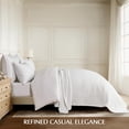 thumbnail image 5 of EVERGRACE Cotton Gauze Full Queen Bedspread, Ultra Soft Prewashed Pick Stitch Matelassé Coverlet, Lightweight Textured Oversized Queen Quilt Bedding Set for All Season, with 2 Shams, White, 5 of 8