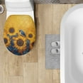 thumbnail image 6 of ZUXONGSY Sunflower Bird Toilet Lid Seat Cover Machine Washable Elongated Toilet Cover with Elastic Band Washroom Toilet Bowl Dust Cover Stain-Resistant Decoration for Washroom, 6 of 6