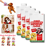 10.5" Lamb Chop Mystery Dog Interactive Plush Toy Blind Box,Polyester Soft Stuffed Animals Toy,Squeaky Surprise Box for Dog Bonding Playtime Blind Box-4PCS