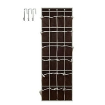 INTBUYING 24 Pocket Over the Door Shoe Organizer Rack Hanging Storage Fabric Brown