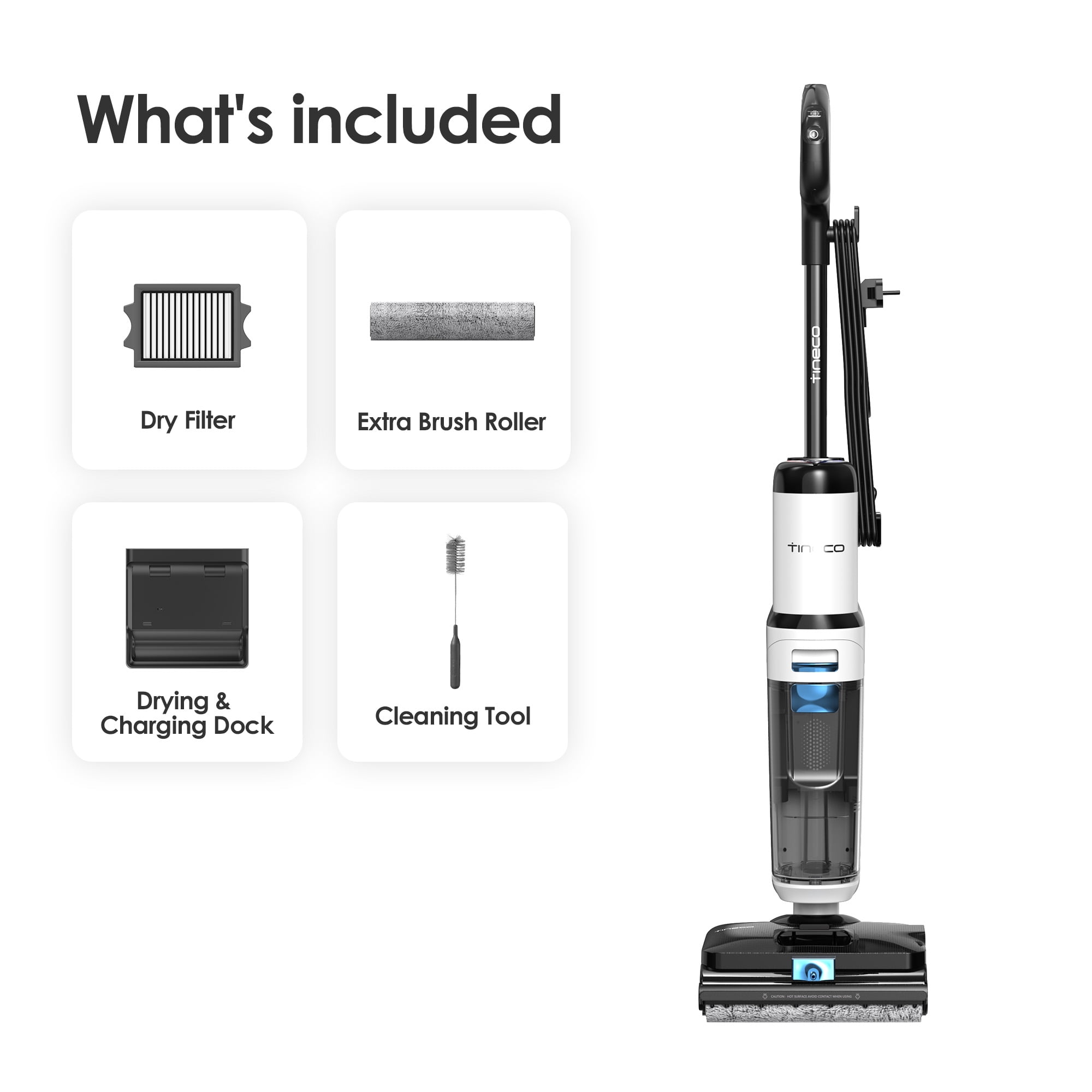 Tineco FLOOR ONE S6 Stretch Steam Corded Wet Dry Vacuum Mop, 3-in