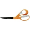 Fiskars Non-Stick Titanium Soft-Grip Scissors, Orange & Grey, 8"