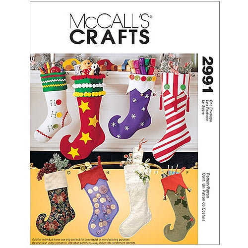 McCall's Pattern Christmas Stockings, 1 Size Only