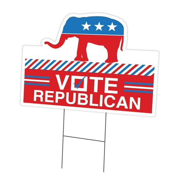 SignMission C-DC-1216-DS-Vote Republican 12 x 16 in. Yard Sign & Stake - Vote Republican