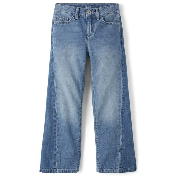 The Children's Place Girls Wide Leg Contrast Inset Jeans, Sizes 4-16