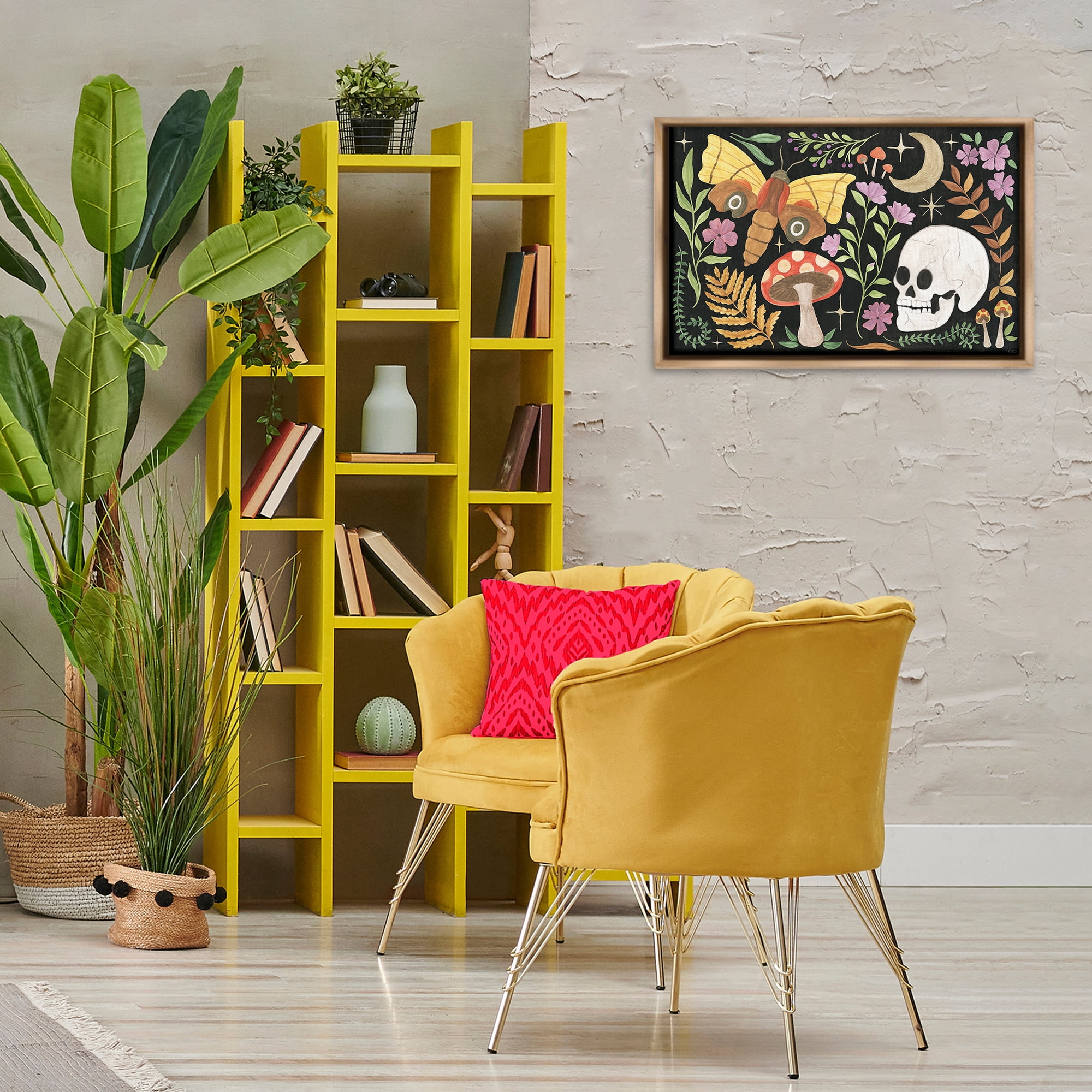 Stupell Industries Spooky Chic Collage Animals Painting Brown Floater Framed Canvas Art Print Wall Art, 25 x 17
