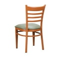 thumbnail image 4 of Linon Belmar Metal Dining Side Chairs, Set of 2, Dark Honey and Pale Olive Faux Leather, 4 of 9