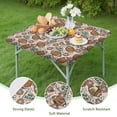 thumbnail image 4 of Light Pink Football and Flowers Pattern Square Fitted Tablecloth with Elastic Edge,Square Table Cover,Washable Elastic Table Cover for Home Kitchen Party Decor 34"x34", 4 of 6