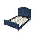 thumbnail image 6 of Rustic Manor Sherlyn Velvet Tufted King Size Bed frame, No Box Spring Needed, Navy, 6 of 9