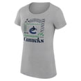 thumbnail image 2 of Women's G-III 4Her by Carl Banks Heather Gray Vancouver Canucks Super-Slim Fit Lightweight Collage Team Graphic T-Shirt, 2 of 3