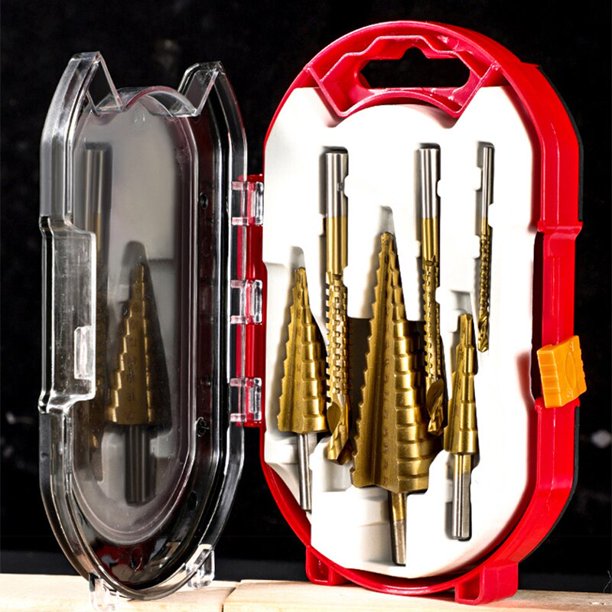 Step Sawtooth Drill 6pcs Triangular Shank Titanium Plated Straight Slotted Slotted Pulled Slotted Pagoda Sawtooth Drill Set qym unisex