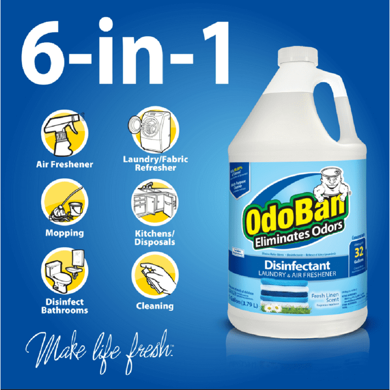 OdoBan 32 oz. Fresh Linen Multi-Purpose Disinfectant Spray, Odor