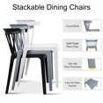 thumbnail image 2 of 2xhome Set of 2 Stackable Patio Chairs | Spindle Slat Back | Weather Resistant Molded Plastic | Lightweight Space Saving Elbow Design for Dining, Kitchen, Indoor, Outdoor, Green, 2 of 7