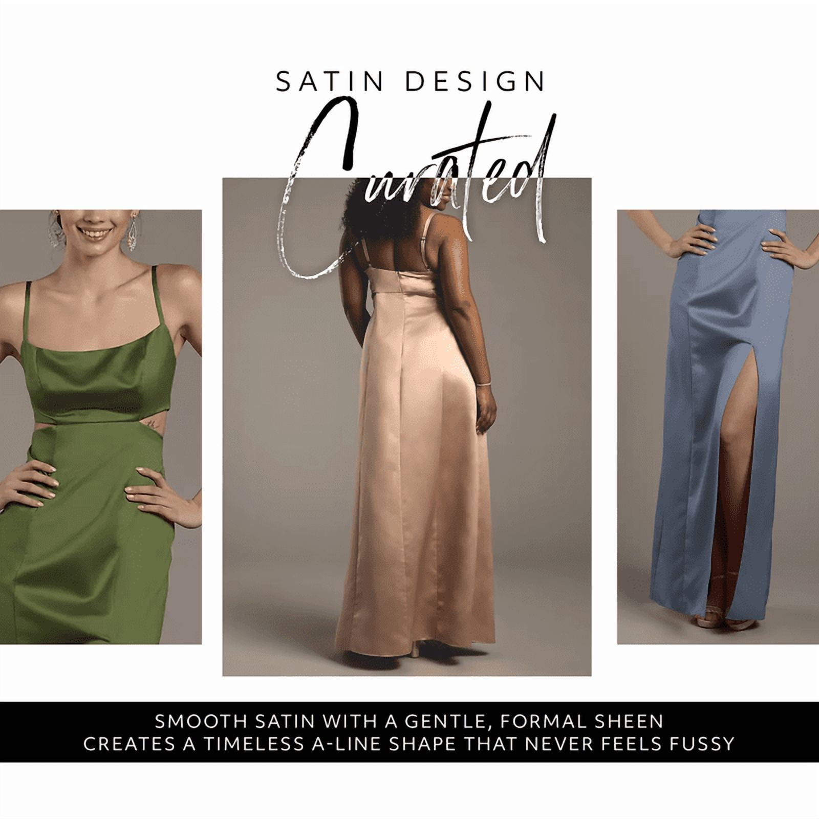 Kirablend Noelle Satin A-Line Maxi Dress with Side Cutouts