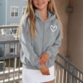 thumbnail image 6 of BLVB Boys Girls Zip up Hoodies Teen Full-Zip Heart Graphic Sweatshirts Jacket Casual Fall Outwear with Pocket(Gray,13-14 Years), 6 of 8
