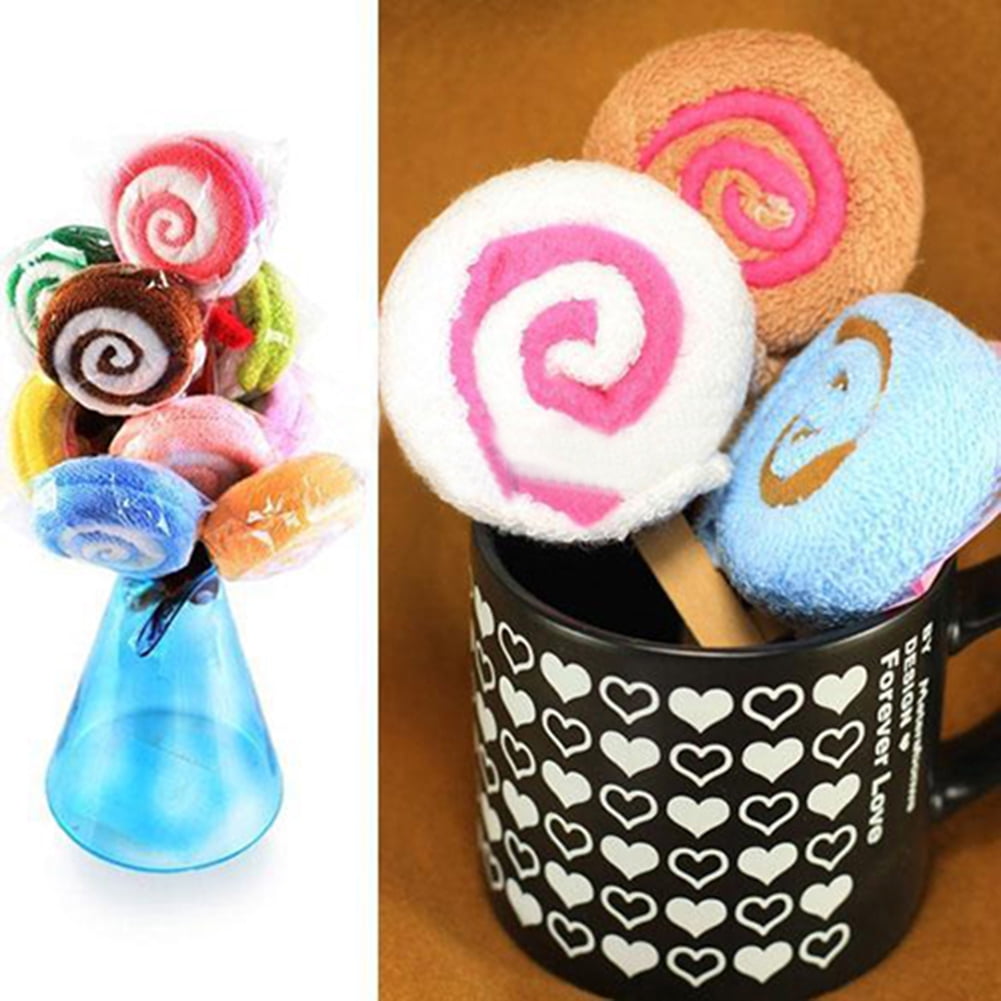 Lollipop Candy Towel Washcloth Wedding Favor Baby Shower Gift Dessert Wrap 
