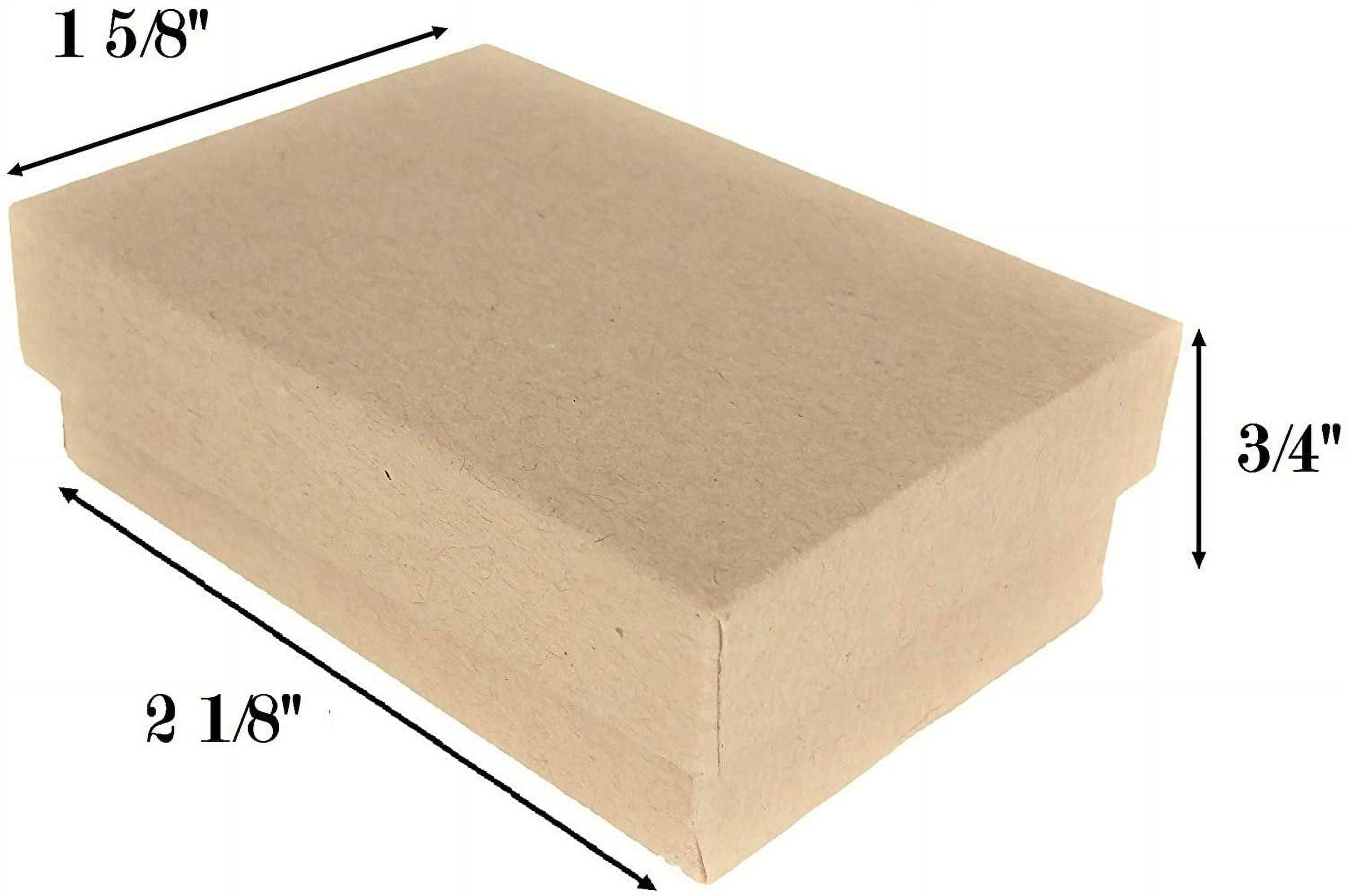 N'icePackaging - 50 Qty Kraft Imported Cotton Filled Earring Jewelry Boxes - for Rings/Earrings/Small Jewelry & Pendants - 2 1/8" x 1 5/8" x 3/4"