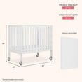 thumbnail image 3 of Dream On Me Jett Non-Full Size Folding Crib I Removable Wheels I Modern Nursey I Adjustable Mattress Support I Patent Folding System I Included 2.5” Mattress In White, 3 of 8