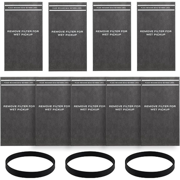 9 Pack 38737 Dust Filter Bags Replacement for Craftsman 2 to 2.5 Gallon Wet/Dry Vacuums and Powerhead Bucket Vac, with 3 Retaining Bands, Part# 9-38737/CMXZVBE38737