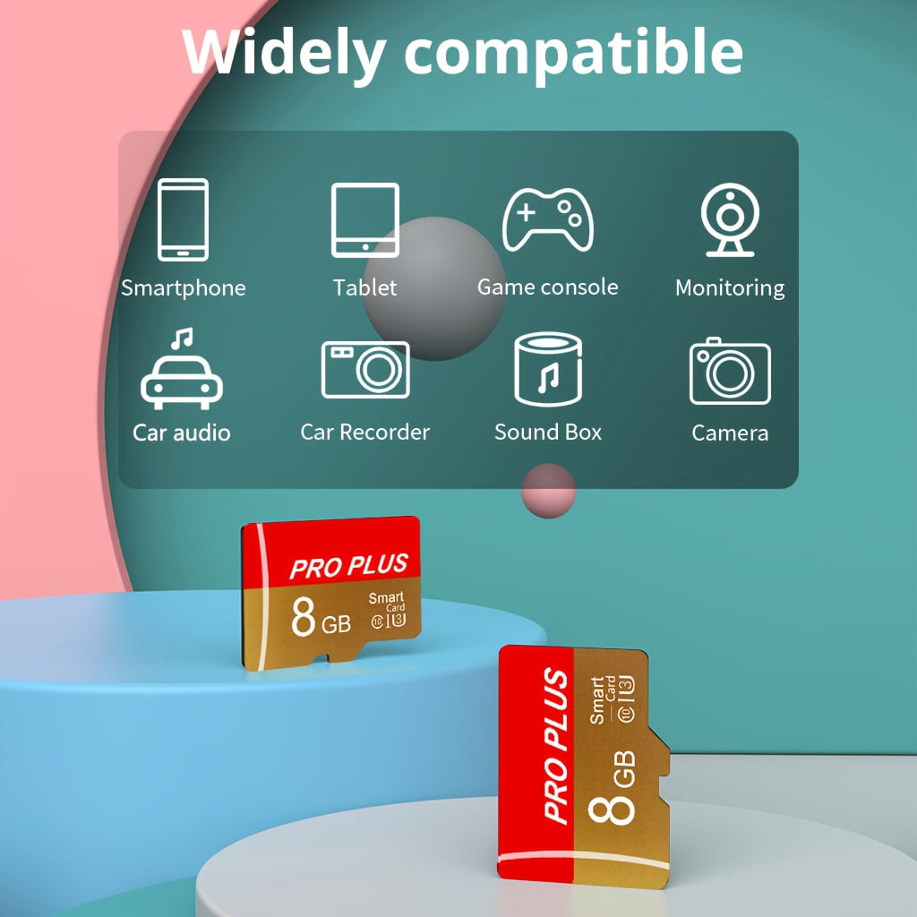 [5-Pack] 8GB 4GB 2GB 1GB Micro SD Card with Adapter, UHS-I Class 10 TF Memory Card for Phone, Camera, Car Audio, Game Console, Security Camera - Small Capacity Bundle