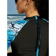 thumbnail image 4 of Sociala Printed Long Sleeve Swim Dress Zipper One Piece Rashguard Built-in Bra Swimsuit, 4 of 6