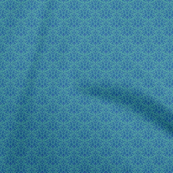 oneOone Viscose Jersey Medium Blue Fabric Asian Fabric For Sewing Printed Craft Fabric By The Yard 60 Inch Wide