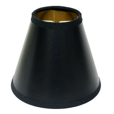 4" Black with Gold Set of 6 Chandelier Parchment Lampshadess