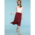 thumbnail image 5 of Made by Johnny Women's Lightweight Fold Over Flared Midi Skirt XXL WINE, 5 of 6