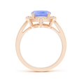 thumbnail image 2 of Angara Natural 2.6 Ct. Tanzanite with Diamond Halo Ring in 14K Rose Gold for Women (Ring Size: 6), 2 of 8