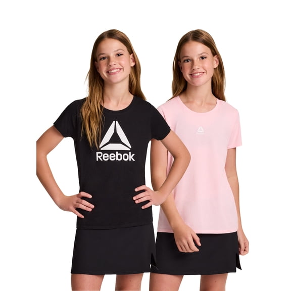 Reebok Girl's Distinction 2-Pack Short Sleeve Performance T-Shirt, Sizes 4-18