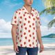 thumbnail image 3 of Balery Hand Drawn Strawberry Camisas hawaianas de manga corta para hombre, camisas playeras de corte holgado, camisas de vacaciones con botones,XX-Large, 3 of 7