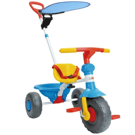 ChromeWheels Kids' Tricycle, with Pushing Handle and Grow-with Seat for 1-3 Years Old