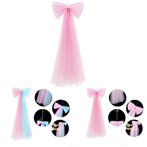 Large Pink Bow Decor,28.7×13.4 inch Pink Bow Birthday Decorations Satin Bowknot Party Graduation Decorations Room Wall Decor for Party Wedding Birthday Shower Bachelorette Bridal Supplies